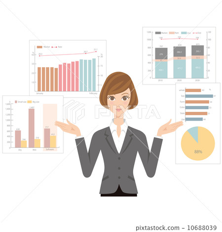 Business woman explaining the graph - Stock Illustration [10688039] - PIXTA
