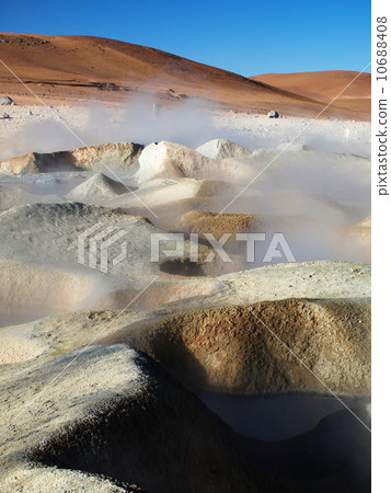 Sulphurous smoke above volcanos of Sol de Manana 10688408