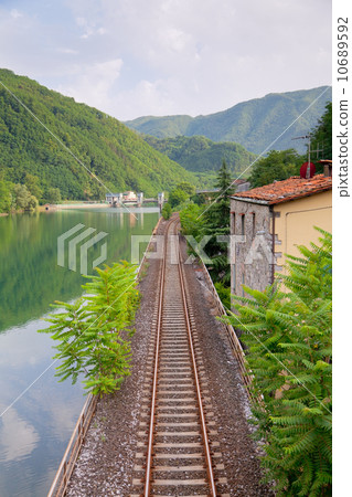 Railway along the river Railway along the river 10689592