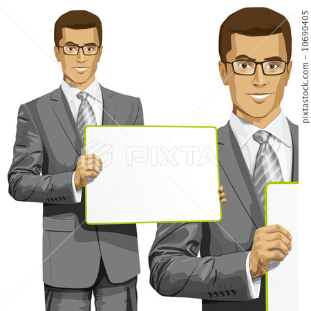 Vector Business Man with Empty Write Board Vector Business Man with Empty Write Board 10690405