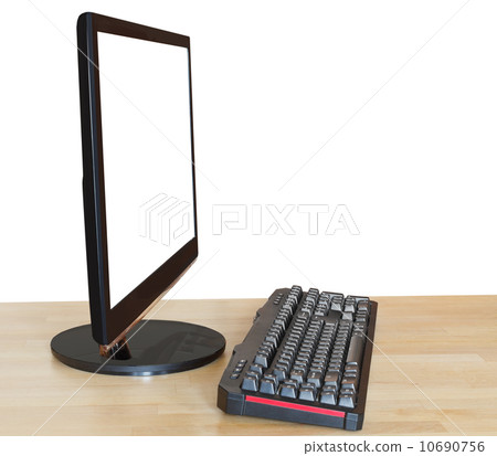 side view of computer black widescreen display side view of computer black widescreen display 10690756
