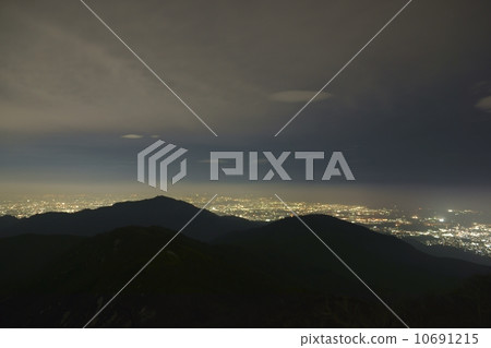 Tanzawa mountains Night view from Tonodake summit Tanzawa mountains Night view from Tonodake summit 10691215