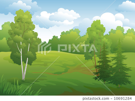 Landscape, green summer forest Landscape, green summer forest 10691284