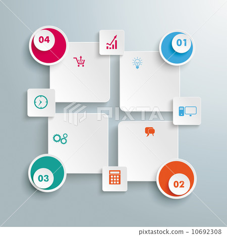 Squares 4 Options Circles Infographic PiAd 10692308