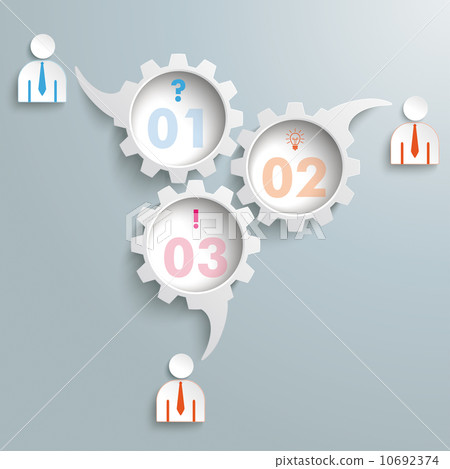 3 Speech Bubble Gears Businessmen PiAd 3 Speech Bubble Gears Businessmen PiAd 10692374