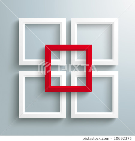 4 White Frames Red Centre Silver Background PiAd 4 White Frames Red Centre Silver Background PiAd 10692375