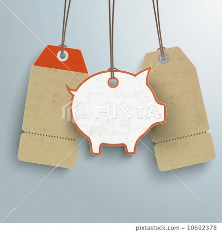 3 Vintage Price Stickers Piggy Bank Silver Background PiAd 3 Vintage Price Stickers Piggy Bank Silver Background PiAd 10692378