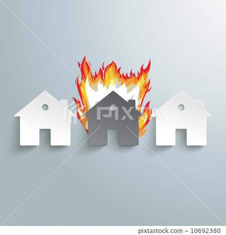 Three Paper Houses Fire PiAd 10692380
