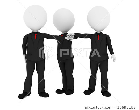 3d rendered business people in uniform putting hands together al 3d rendered business people in uniform putting hands together al 10693193