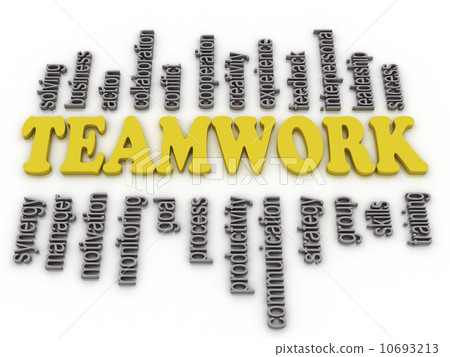 3d imagen a word cloud of teamwork related items 10693213