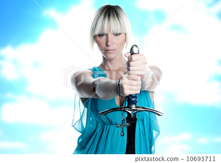 woman with sword and cross woman with sword and cross 10693711