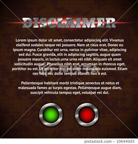 Disclaimer form with buttons 10694085