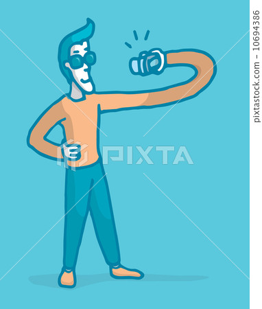 Vain man taking an photo of himself Vain man taking an photo of himself 10694386