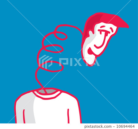 Man with his head on a spring 10694464