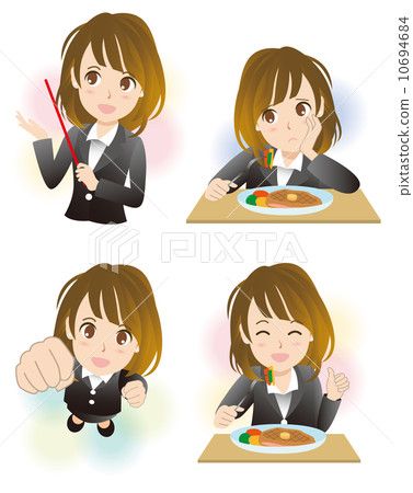 Female facial expression 10694684