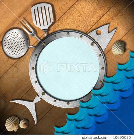 Seafood Menu with Metal Porthole Seafood Menu with Metal Porthole 10695030