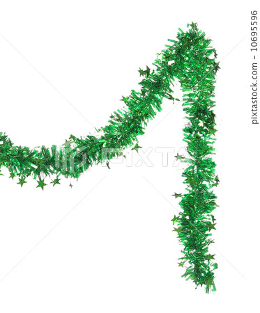 Green tinsel decoration. 10695596