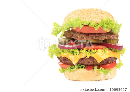 Big appetizing hamburger. Big appetizing hamburger. 10695637