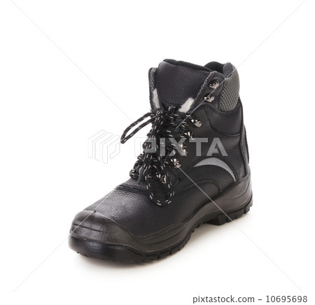 Black man's boot with gray bar. Black man's boot with gray bar. 10695698