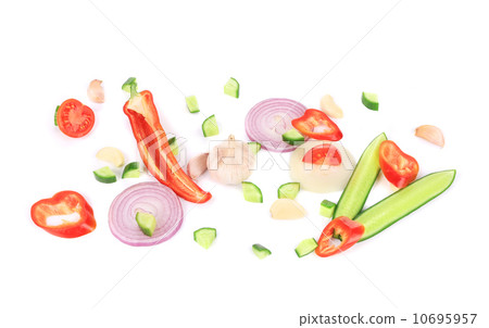 Sliced ripe vegetables. Sliced ripe vegetables. 10695957