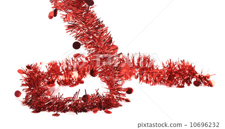 Christmas red tinsel. 10696232