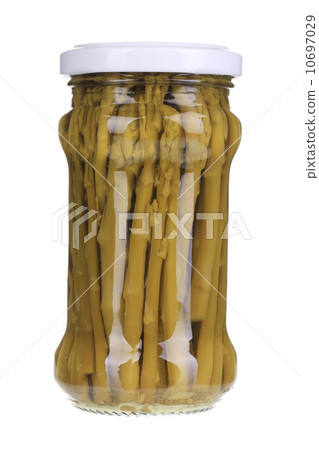 Close up of canned asparagus. Close up of canned asparagus. 10697029