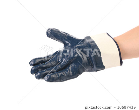 Rubber protective blue glove. 10697439