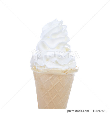 White ice creame in cone. 10697880