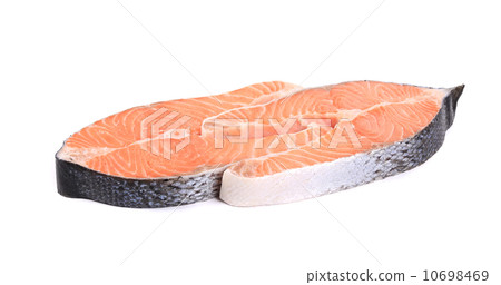 Two fresh salmon steaks. 10698469