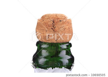 Top of champagne bottle with cork. 10698505