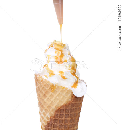White ice creame in cone. 10698692