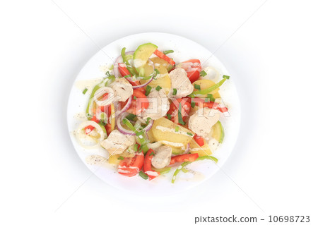 Chicken salad with potatoes. Chicken salad with potatoes. 10698723