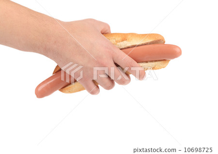 Hand hold hotdog Hand hold hotdog 10698725