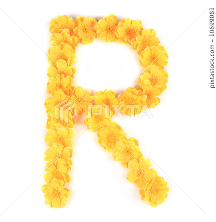 Letter R flower alphabet. 10699081