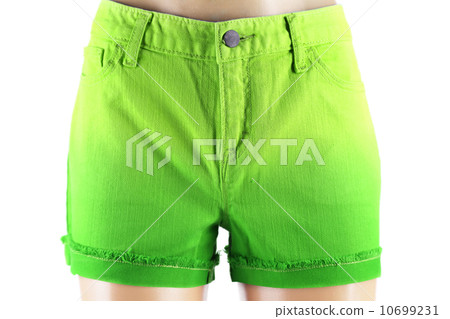 Green women jeans shorts. Green women jeans shorts. 10699231