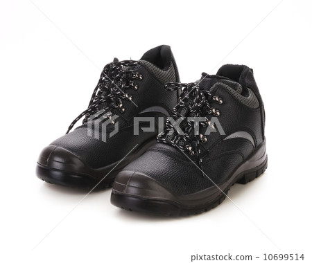 Black man's boots with gray bar. 10699514
