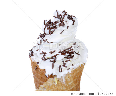 Soft serve ice cream. Sprinkles chocolate. 10699762