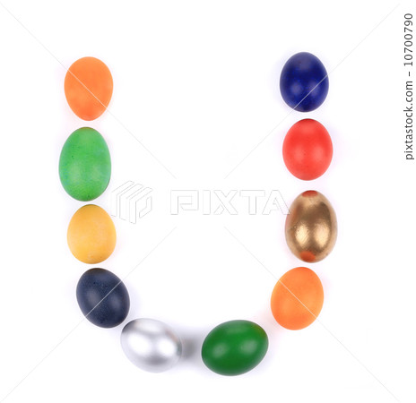 Letter U from the eggs for easter. 10700790