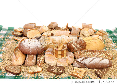 Different types of bread. 10700872