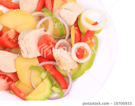 Chicken salad with potatoes. 10700933