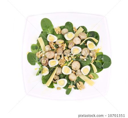 Mushroom salad with walnuts and parmesan. 10701351