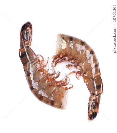 Two raw shrimps. Two raw shrimps. 10701363