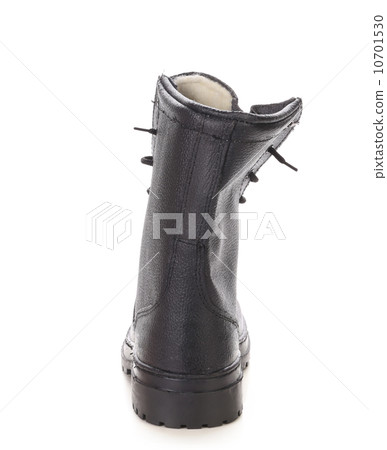 Back side of high leather boot. 10701530