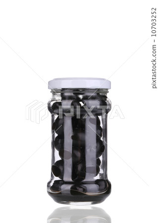 Black olives in a jar. 10703252