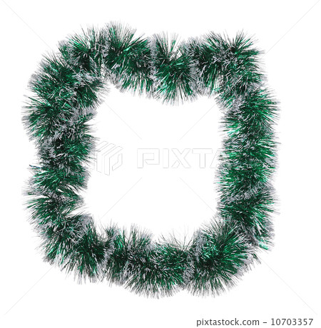 Christmas green tinsel as frame. Christmas green tinsel as frame. 10703357