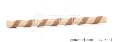 Waffle roll with chocolate cream. Waffle roll with chocolate cream. 10703881
