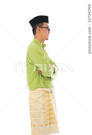 malay male side view with white background 10704769