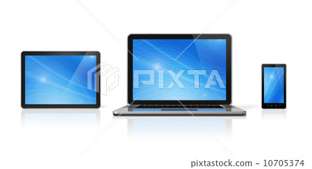 Laptop, mobile phone and digital tablet pc Laptop, mobile phone and digital tablet pc 10705374