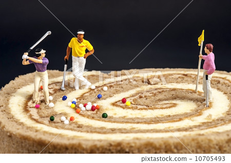 Golfer on cake roll Golfer on cake roll 10705493