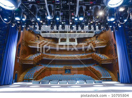 Illuminated empty concert stage 10705804